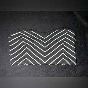 Black and white, strapless shirt. Size s/m made by white house black market